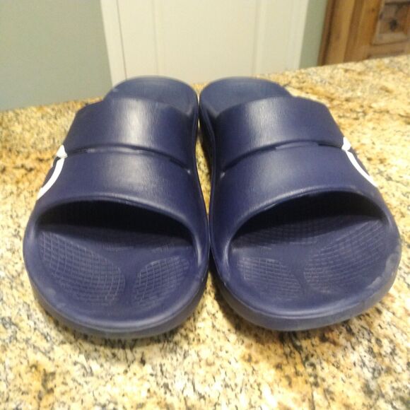 OOFOS OOahh Luxe Women's Sport Slide Recovery Comfort Sandals Blue Size W13/M11 - Picture 9 of 13